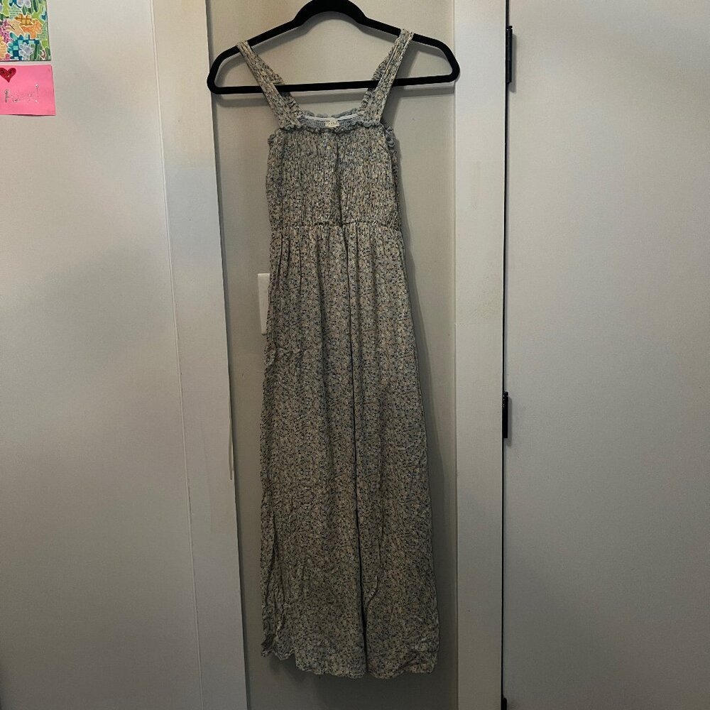 Sim & Sam Blue and Yellow Floral Maxi Dress, size XS